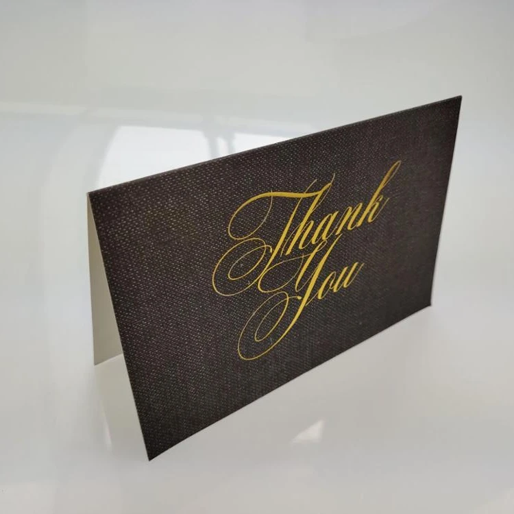 Hot Wholesale Custom 36//40/48/50/54/100 Pack 4x6 Inch full color printed Gold Foiled Thank You Card With Envelopes
