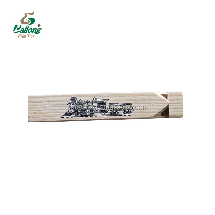 Direct factory custom logo souvenirs and gift set for tourist kids toy wood train whistle