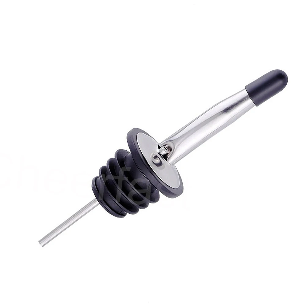 Fashionable Olive Oil Bottle Pourer Metal Liquor And Red Wine Bottle Pourer Stainless Steel And Silver Wine Pourer Pet