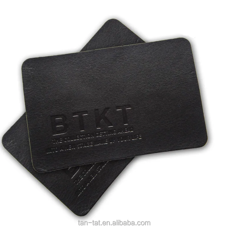 Black Genuine Hem Leather Label Tag for Jeans