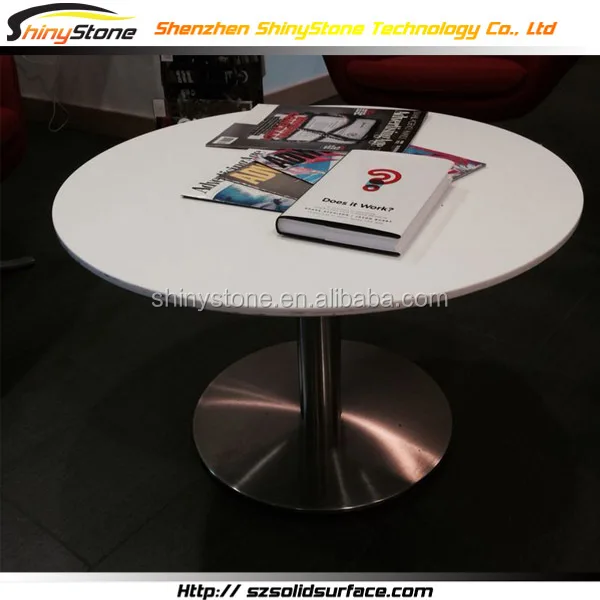 Custom round shape faux stone round dining table with rotating centre