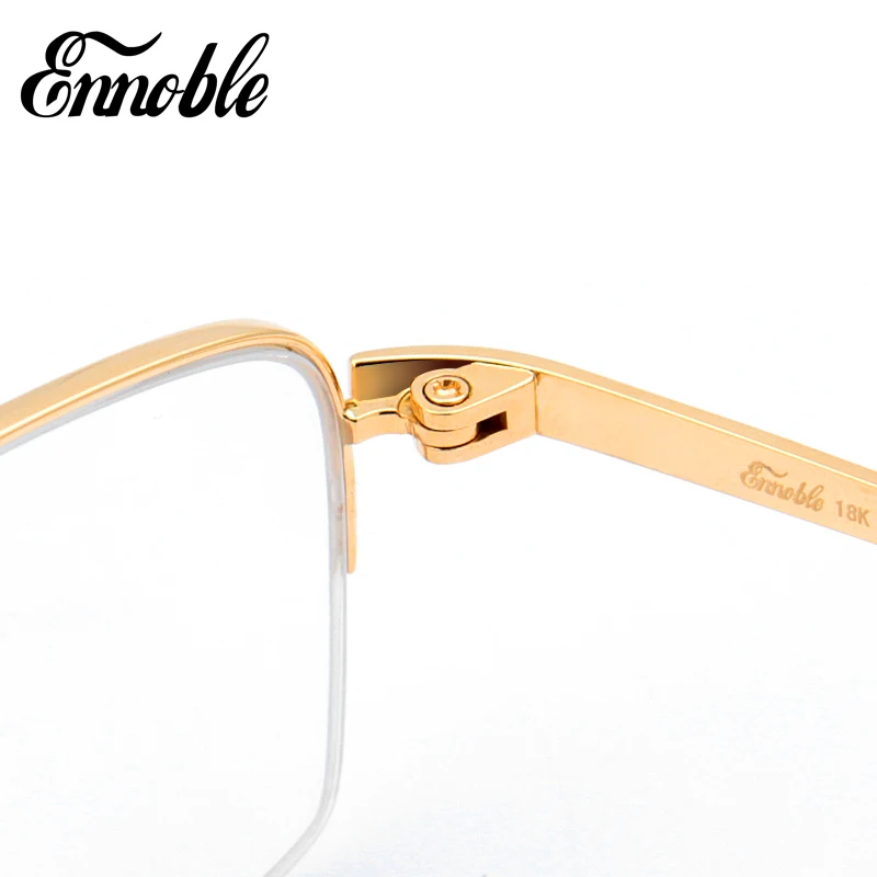 Модные 18K золотые полуочки мужские деловые повседневные оправы для очков EH008