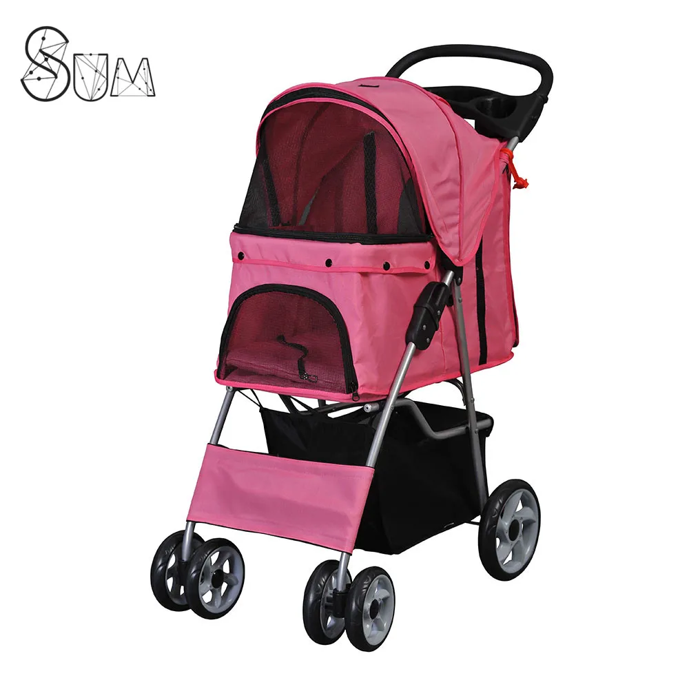 
Three Wheel Pet Stroller, for Cat, Dog and More, Fordable Carrier Strolling Cart, Multiple Colors 