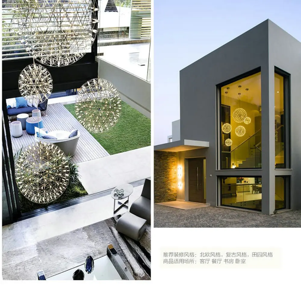 LED Creative personality restaurant chandelier led chandelier ball spark Nordic minimalist living room chandelier restaurant