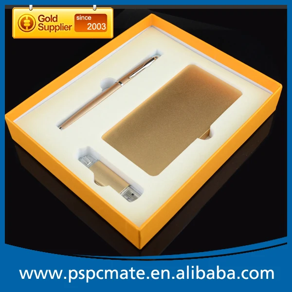 Уникальные идеи для подарков, золотой корпоративный подарочный набор, деловой Подарочный набор с внешним аккумулятором/OTG USB флэш-накопителем/металлической ручкой