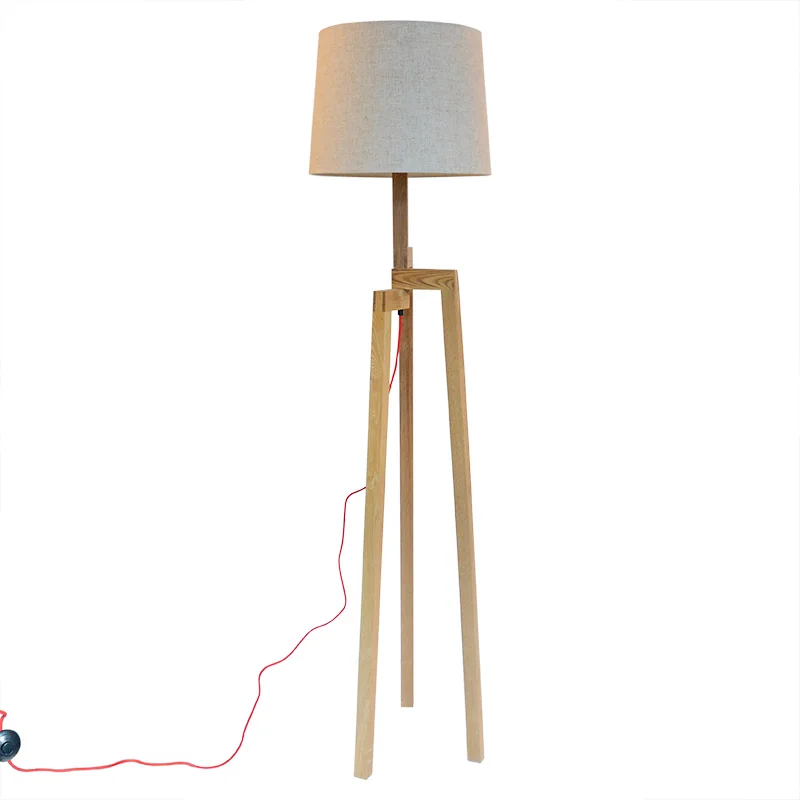 
essentials natural tripod wooden living room floor stand lamp 