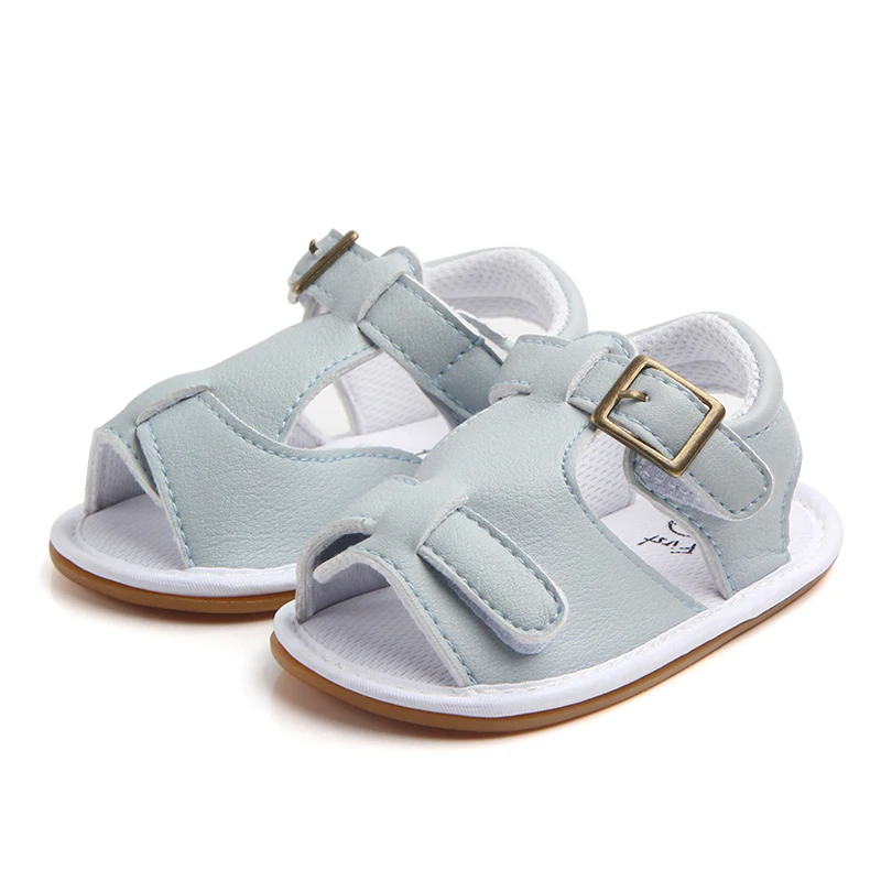 High quality hook&loop design leather babY boy sandals 2017