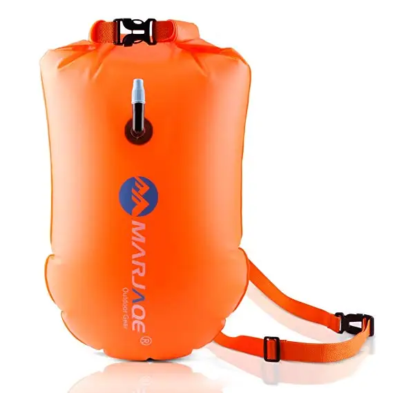
MARJAQE Orange Inflatable Buoy In the Sea Safety Swim Training Buoy Storage Open Water Swimming Buoy 