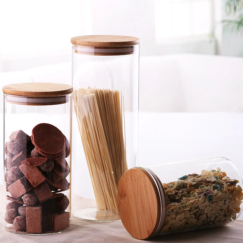Hot sales!Customized Spice Nut Candy Loose Tea Glass Storage Jars Glass Canister for Kitchen Customized Logo and packing OEM ODM