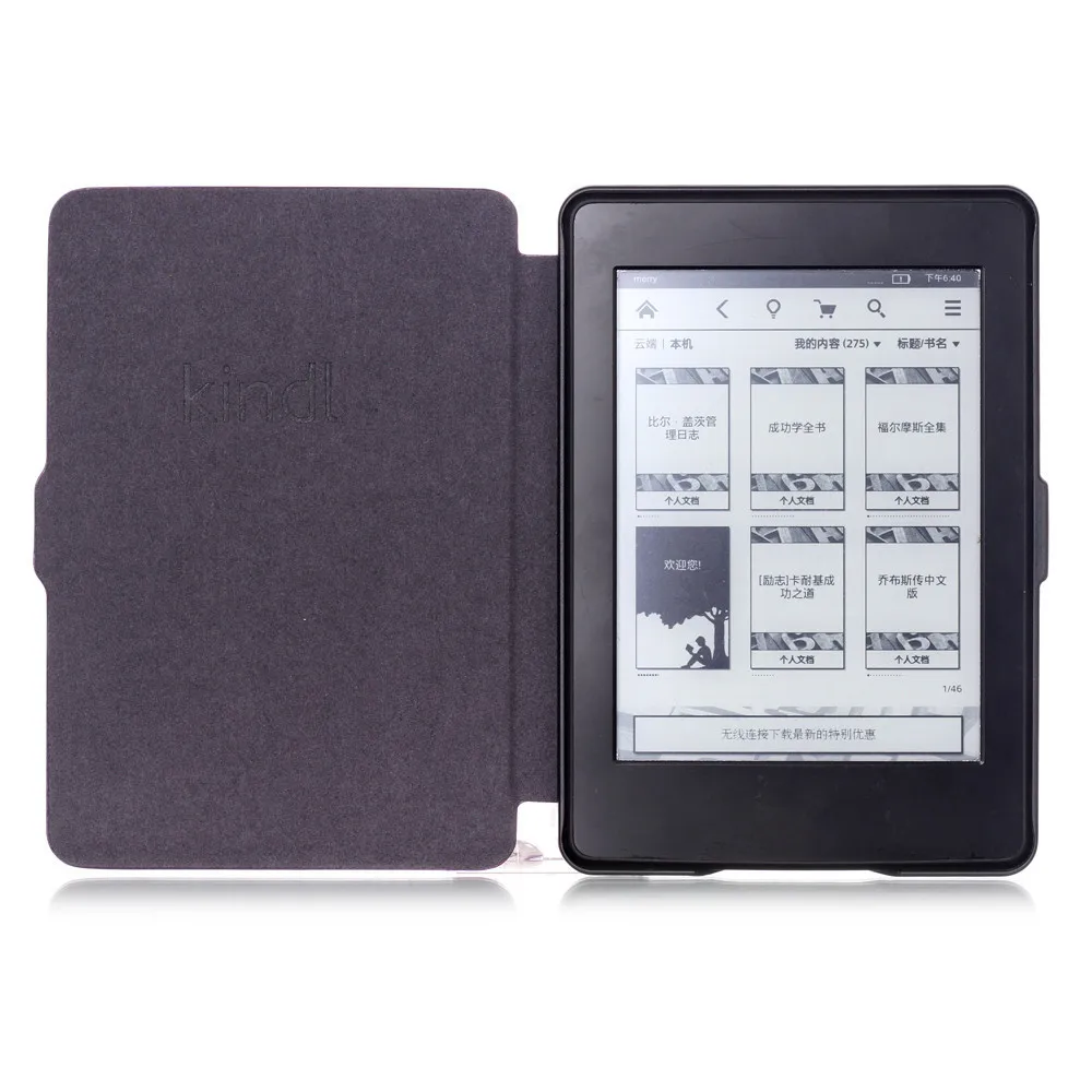 Сна авто функция Ultra Slim PU кожа планшет чехол для Amazon Kindle Paperwhite 1 2 3 6 дюймов оболочка откидная крышка случаях