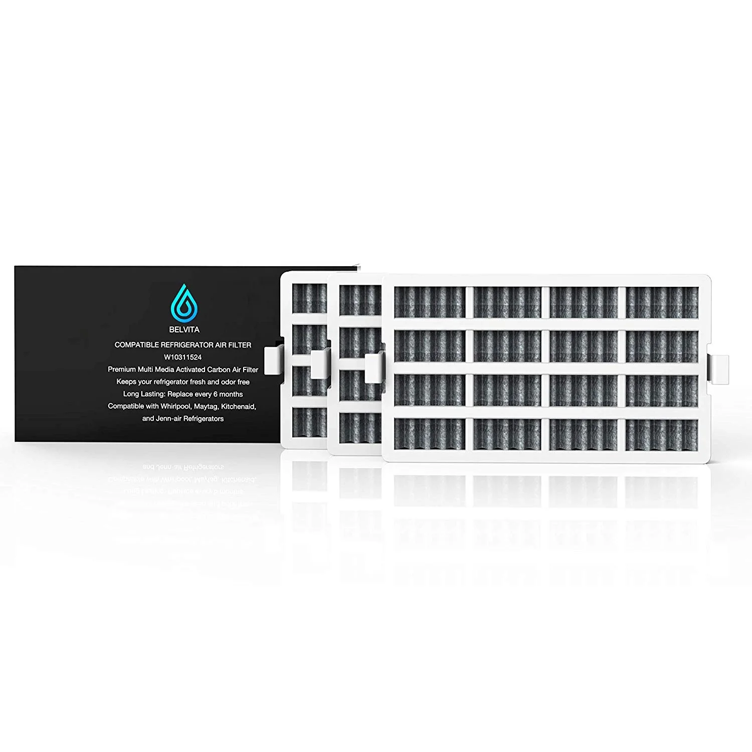 Replacement Air Filter Media for Whirlpool W10311524 SxS Refrigerator FreshFlow Air Filter AF002 AIR1 2319303