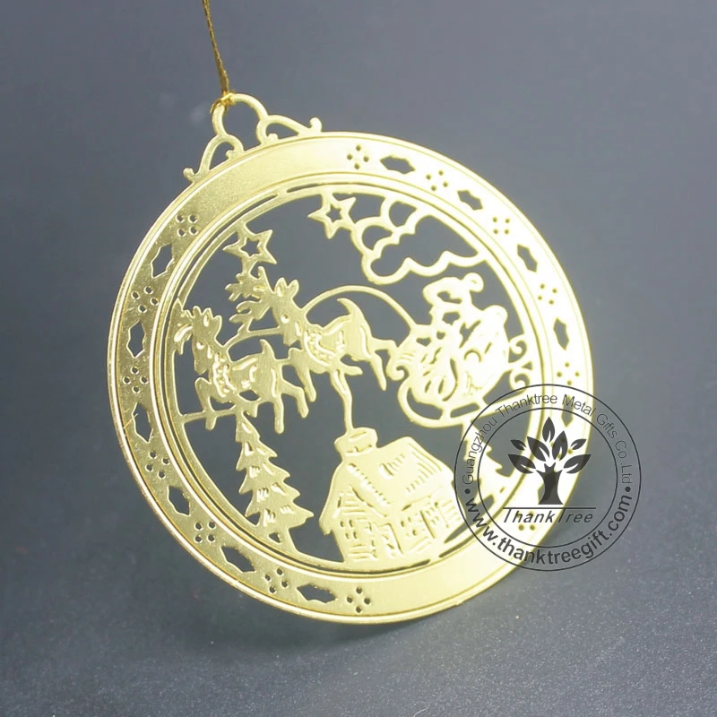 New design 2017 creative rose gold metal Christmas Ornament as gift item