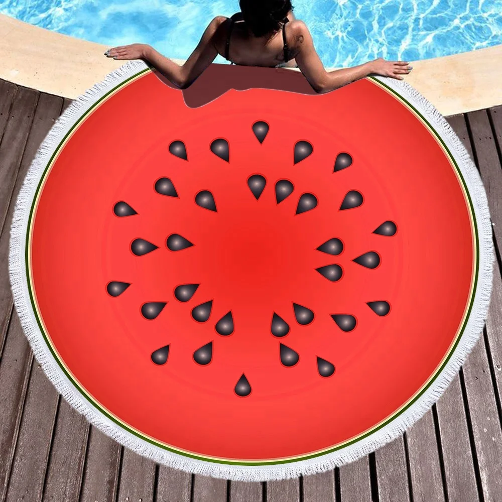 Custom Made Microfiber digital printed Round Beach Towel