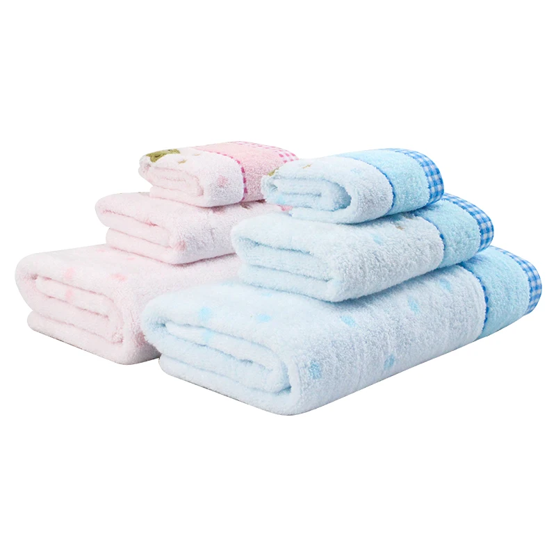 
Cute pattern baby cotton bath face towel set 3pcs for children kids 
