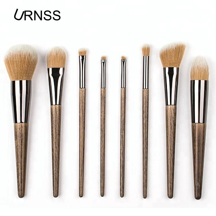 
Makeup your own brand 8pcs makeup brush wooden vegan cosmetics brush set 