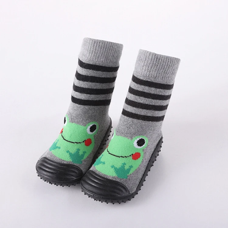 New Arrival Wholesale Custom Cute Baby Anti-slip Soft Rubber  Prewalker Shoe Socks