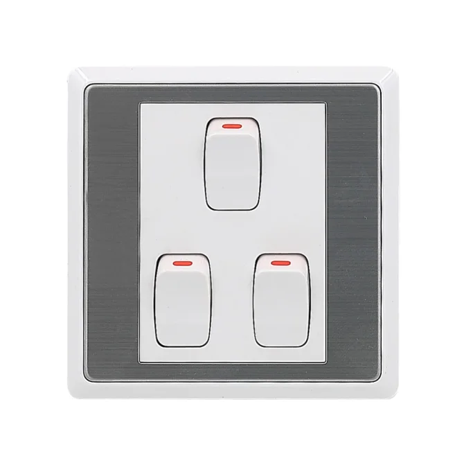 3 gang 1 way small switch saudi arabia switch and socket