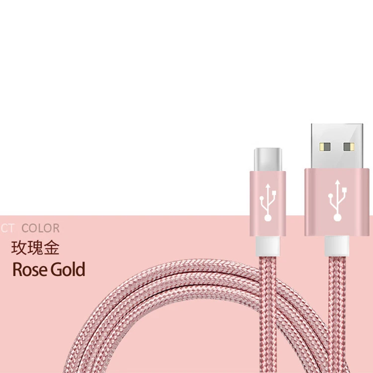 
2019 Amazon Aluminum Alloy Nylon Braid 1 Meter USB 3.0 Type C Charge and Data Cable for Android Phones 