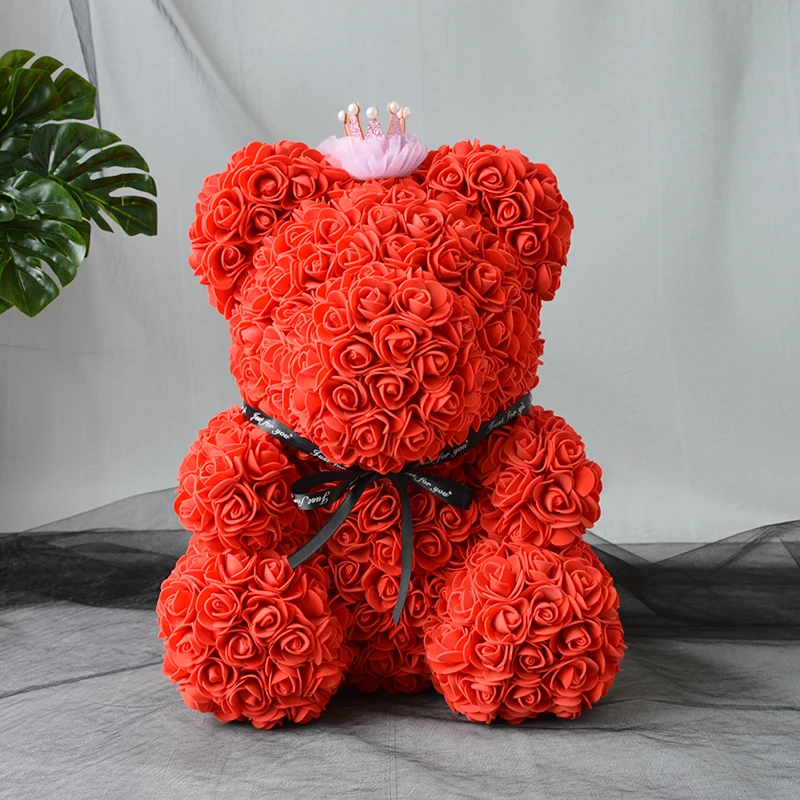 Creative DIY cuddly bear handmade gifts rose bear love flower bear rose rabbit love pug