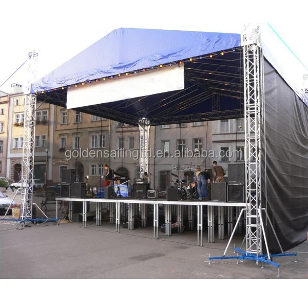 Assembling stage truss roof for event stage