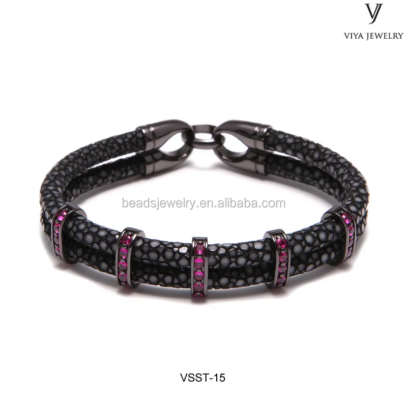 
Wholesale Stingray leather bracelet mens stingray leather bracelets 