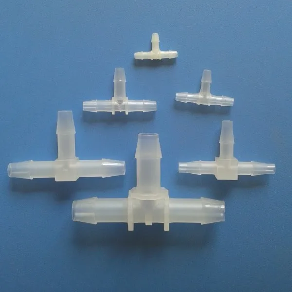 1/16 дюйма, три прямых соединения, 90 градусов, штепсельные пластиковые фитинги для труб, тройники