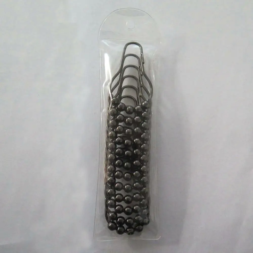 12PCS/Bag Shower Curtain Rings Black Nickel Plated Shower Curtain Hook