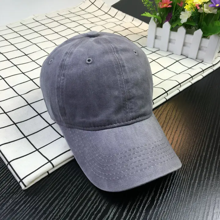 
Fashion style plain washed distressed denim dad hat small order available 