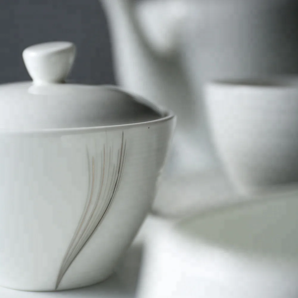 Wholesale turkish coffee set ceramic tea pot set sugar pot and creamer