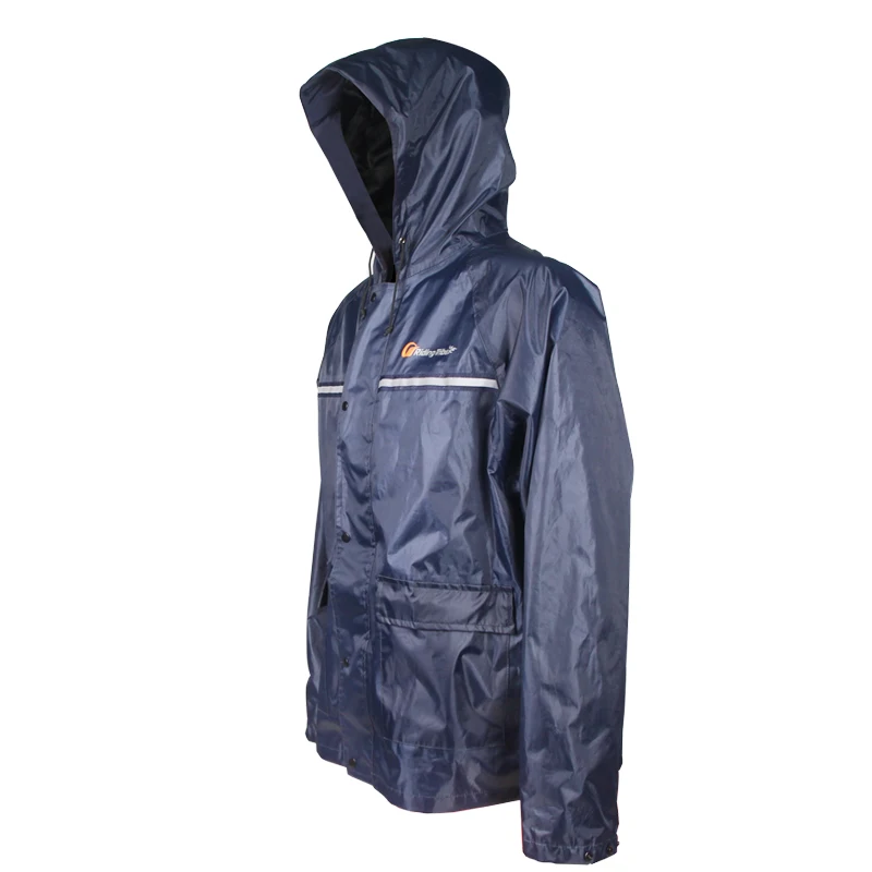 Riding Tribe 100% waterproof polyester Blue fabric seam sealing tape raincoat hooded for motorcycle riders Jacket YY-01