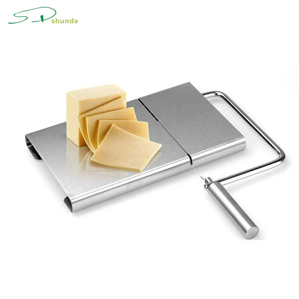 
2020 New Creative Kitchen Gadget Butter Cutting Plate Custom Stainless Steel Food Cheese Slicer Cheese Wire Cutter 