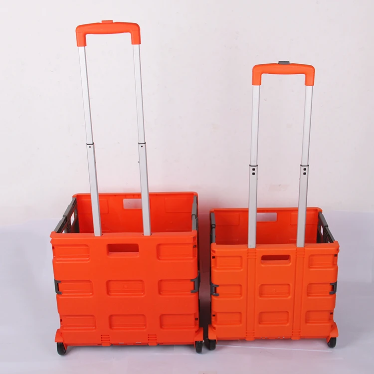Wholesale plastic rolling folding shopping cart