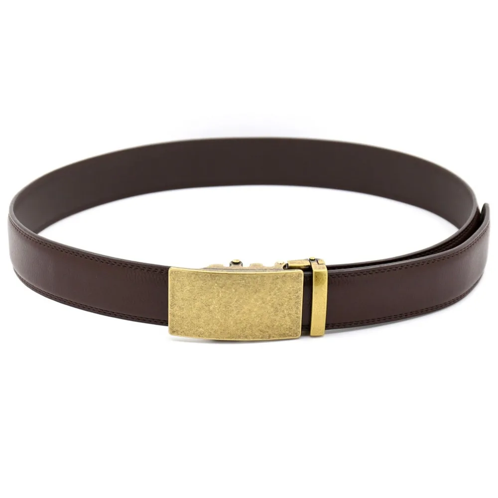 ab1210 Cowboy Cowhide Leather Vintage Dress Belt with autoamtic Sliding Buckle