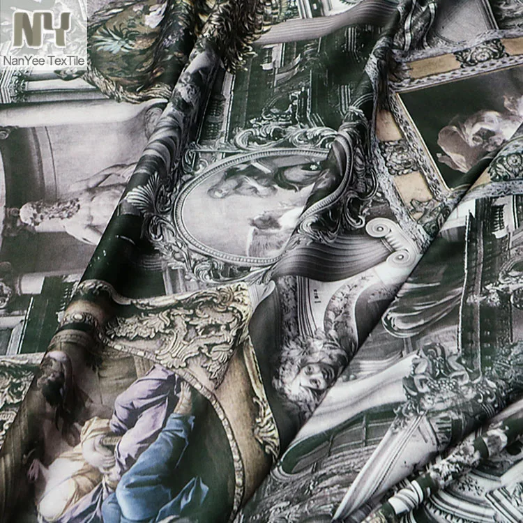 Nanyee Textile Stone Carving Sculpture Prints Western Theme Fabric