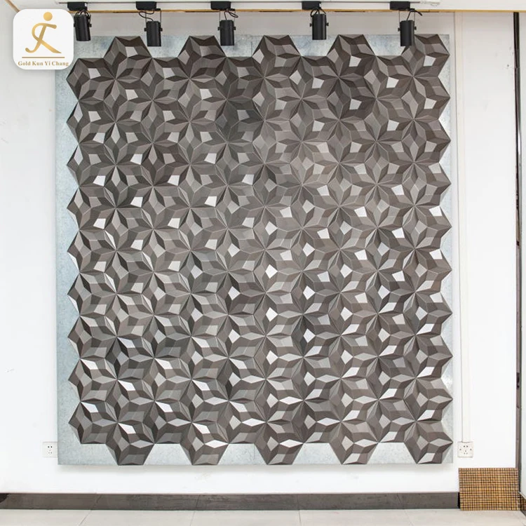 bronze hexagon laser interior stainless steel art decorative metal 3d wall panels backlit laser cut decor partition wall board