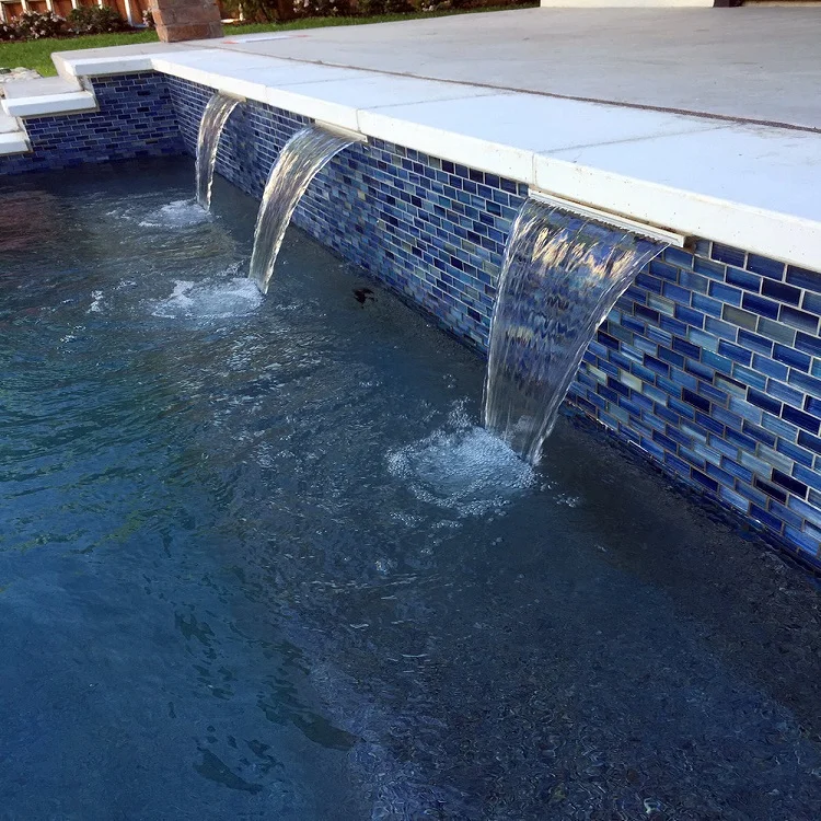 Stainless Steel Cascade Spillway Waterfall With RGB Led Artificial Small Garden Waterfalls