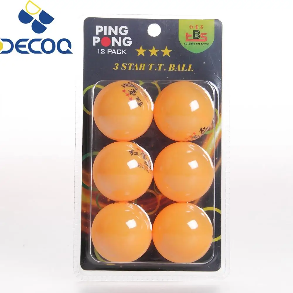 wholesale customize logo 1 2 3 star  white orange ABS pingpong ball