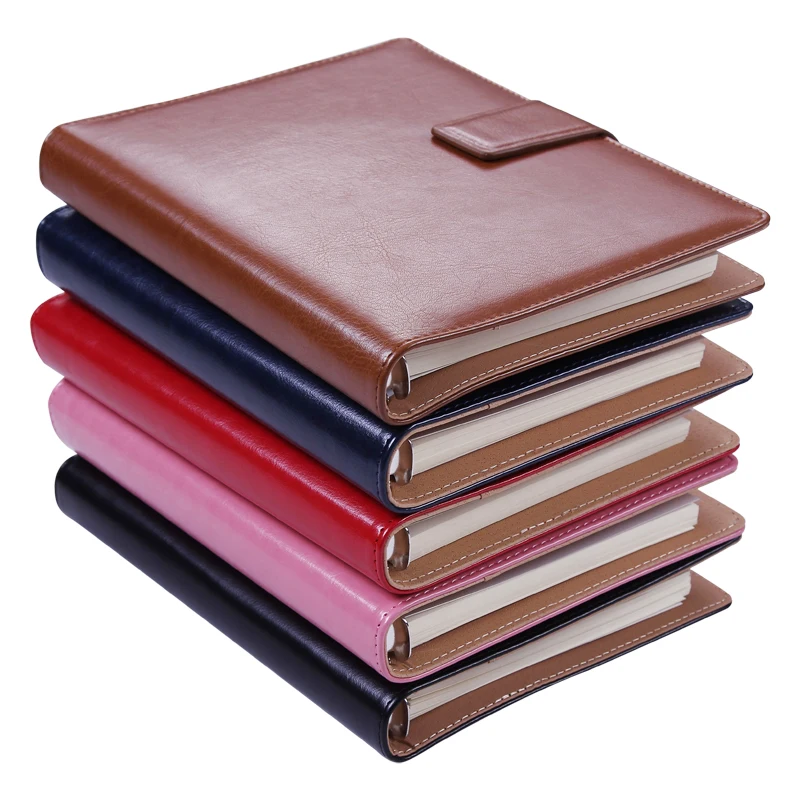 6 ring notebook A5 PU leather college diary with pockets and phone holder