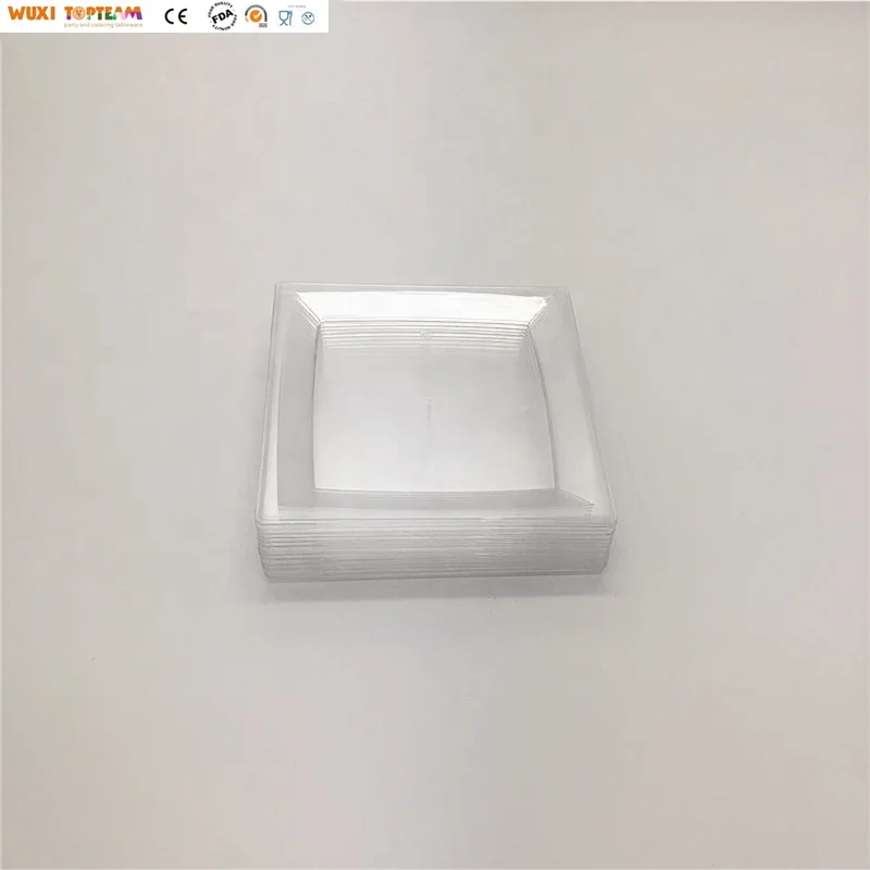 Plastic Clear Square Plate Disposable Plastic Dishes