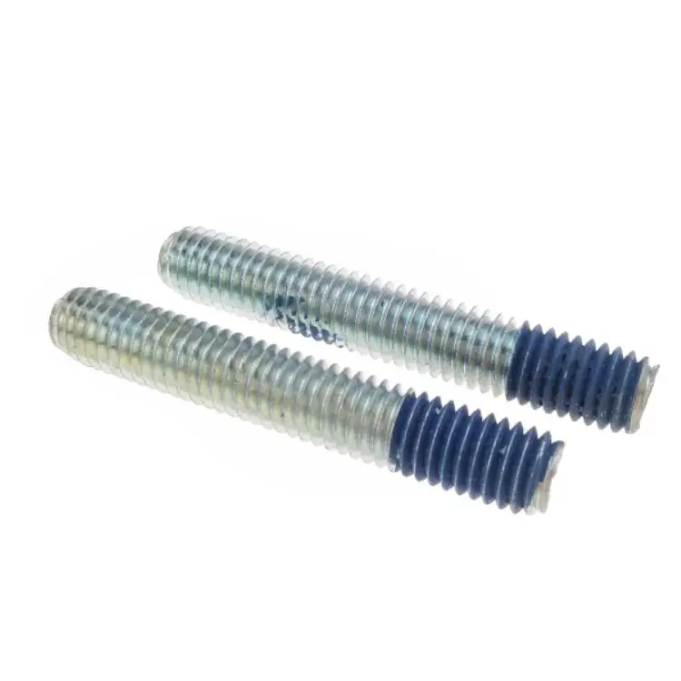 
Galvanized Steel Thread Stud Bolt M5 Rod Headless Blue Nylock Locking 