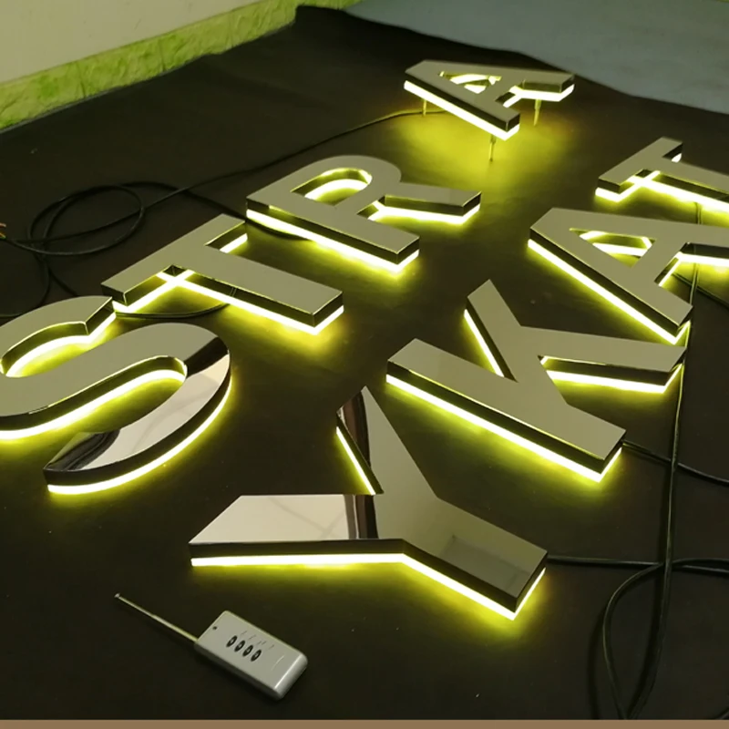 Outdoor advertising big channel rgb changeable led letters 3d sign /used lighted sign letters