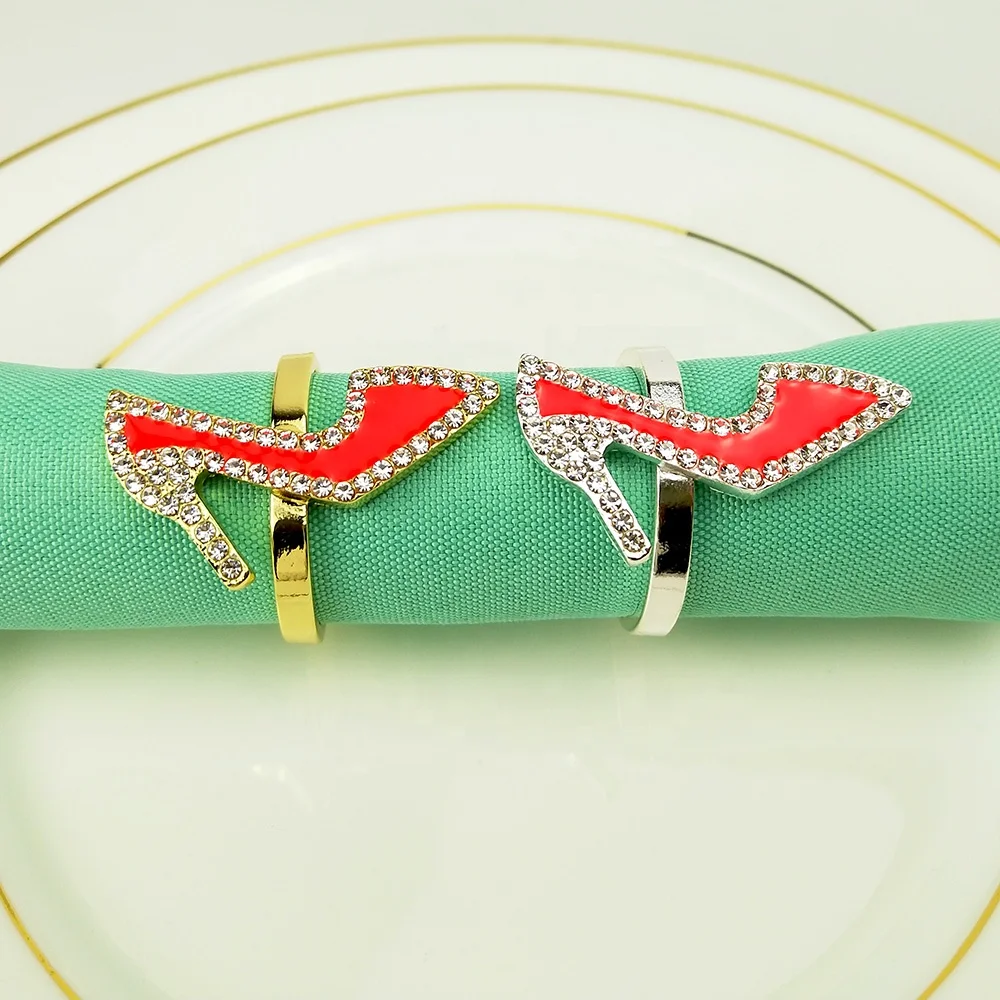 women red high heel napkin ring
