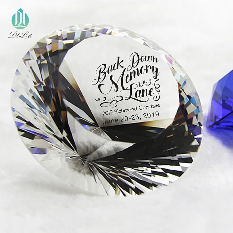 Factory sale DILU Large Shinning k9 Crystal Glass Stone Diamond/bulk glass crystal fake glass diamond for Wedding Paperweight