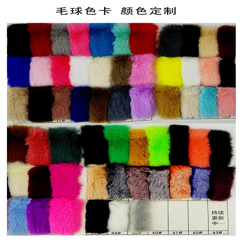 Wholesale Hot Sale Cartoon Pompom Alpaca Keychain for Bag Fur Ball Faux Fox Fur Ball Fluffy Pendant Keychain for Phone Custom