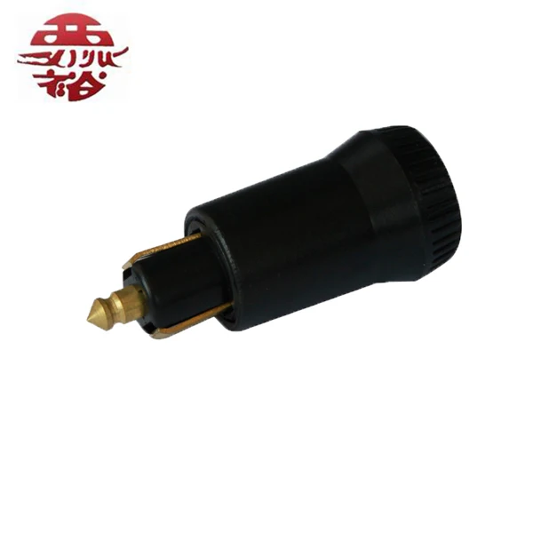 12V car cigarette lighter plug brass metal inside and nylon insulator