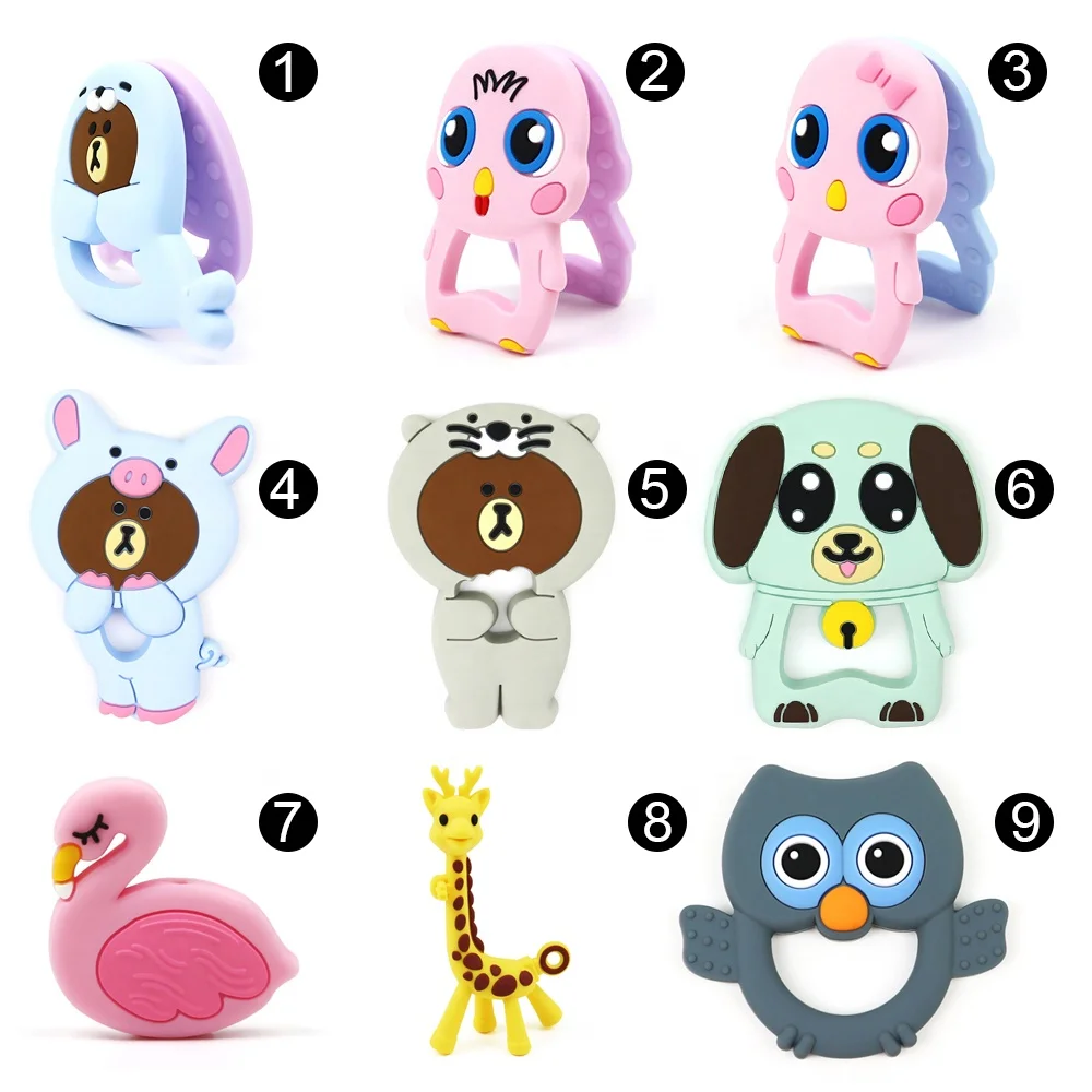 Wholesale Funny Unique Gift Cute Safety Unicorn Animal Horse Shape BPA Free Silicone Soft Toys Baby Teether