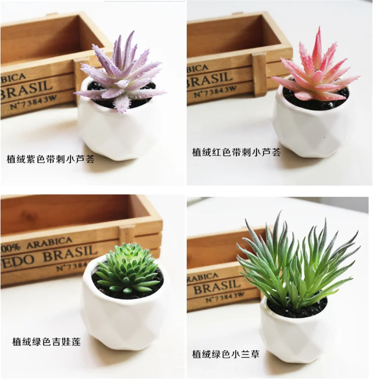 
China wholesale small size artificial plants potted succulents for desk decoration 