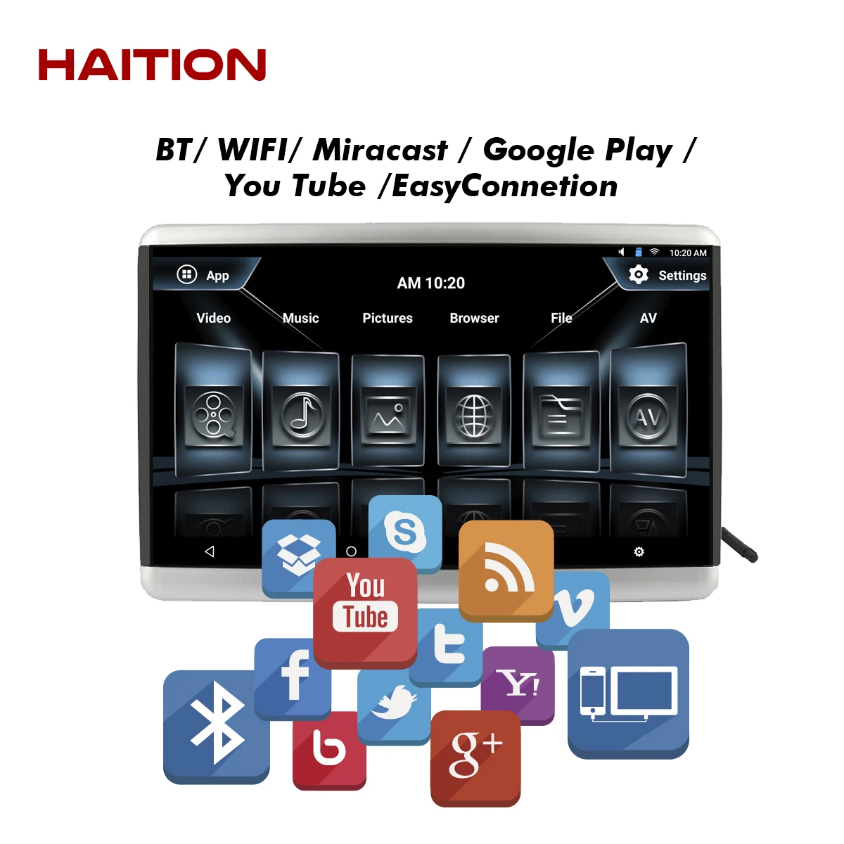 Hot sale 10.1 inch lcd car headrest android Wifi monitor touch screen monitor  touch screen Android monitor
