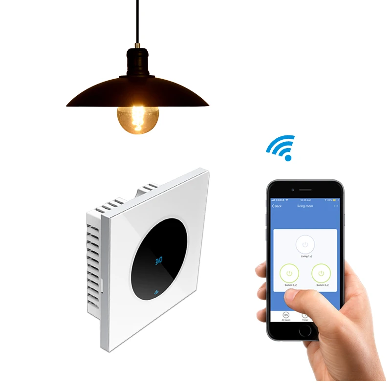 1 Gang 40A Remote Control Wall Touch App WiFi Smart Light Wireless Switch