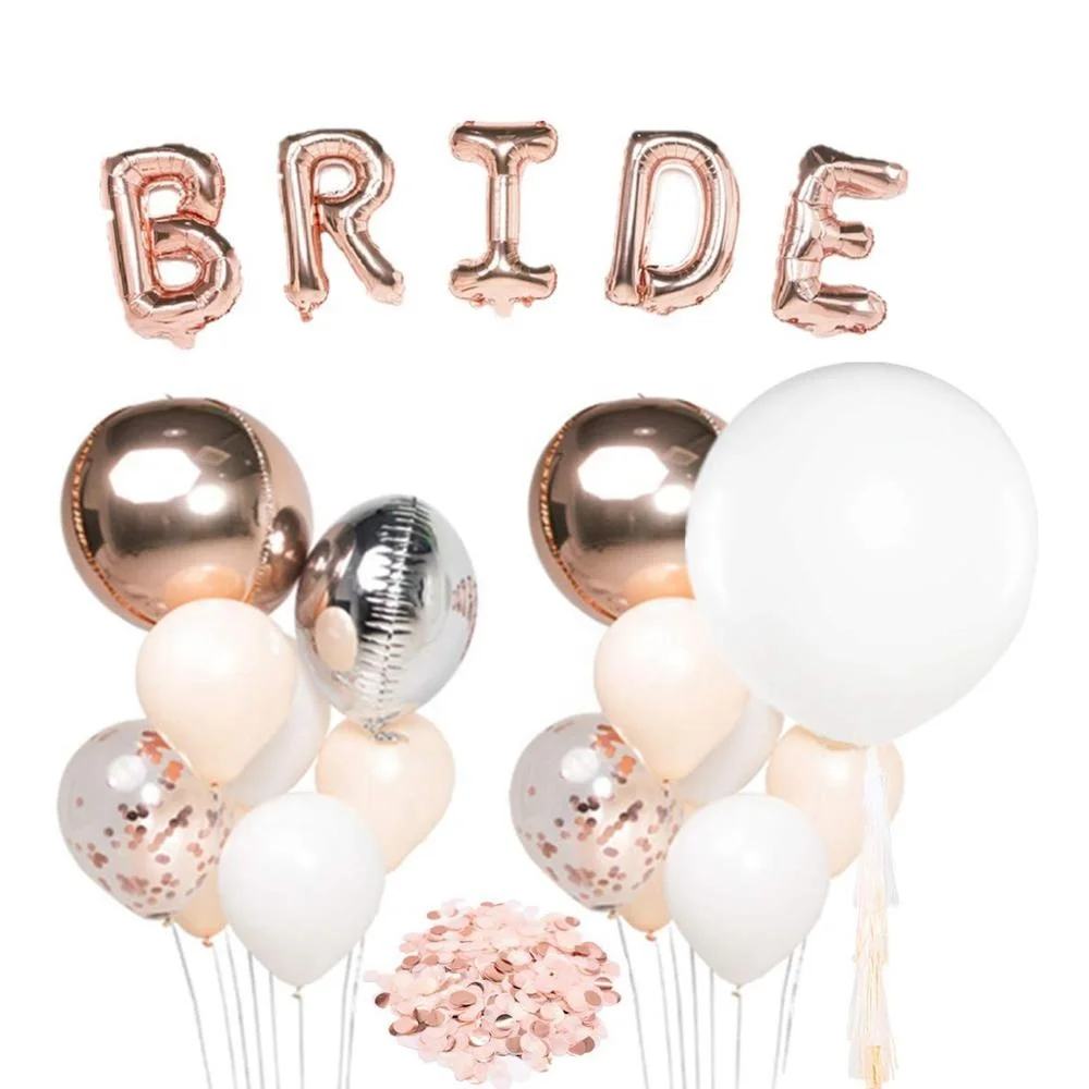 Rose Gold Balloons Bridal Shower Decorations Bachelorette Party Supplies 36 Giant Balloon Tassel Garland Macaroon Peach Metallic